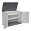 Remise de rangement horizontale avec tablette amovible, grande armoire de rangement extérieure verrouillable, unité de rangement en plastique PEHD résistant aux intempéries pour la cour, le patio, le jardin - 28 pieds cubes, blanc ivoire