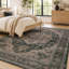 Tapis rétro vert antidérapant lavable à la machine Vintage Medallion-103546212-103546214