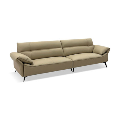 Khaki Genuine Leather Modular Sofa cushion couch