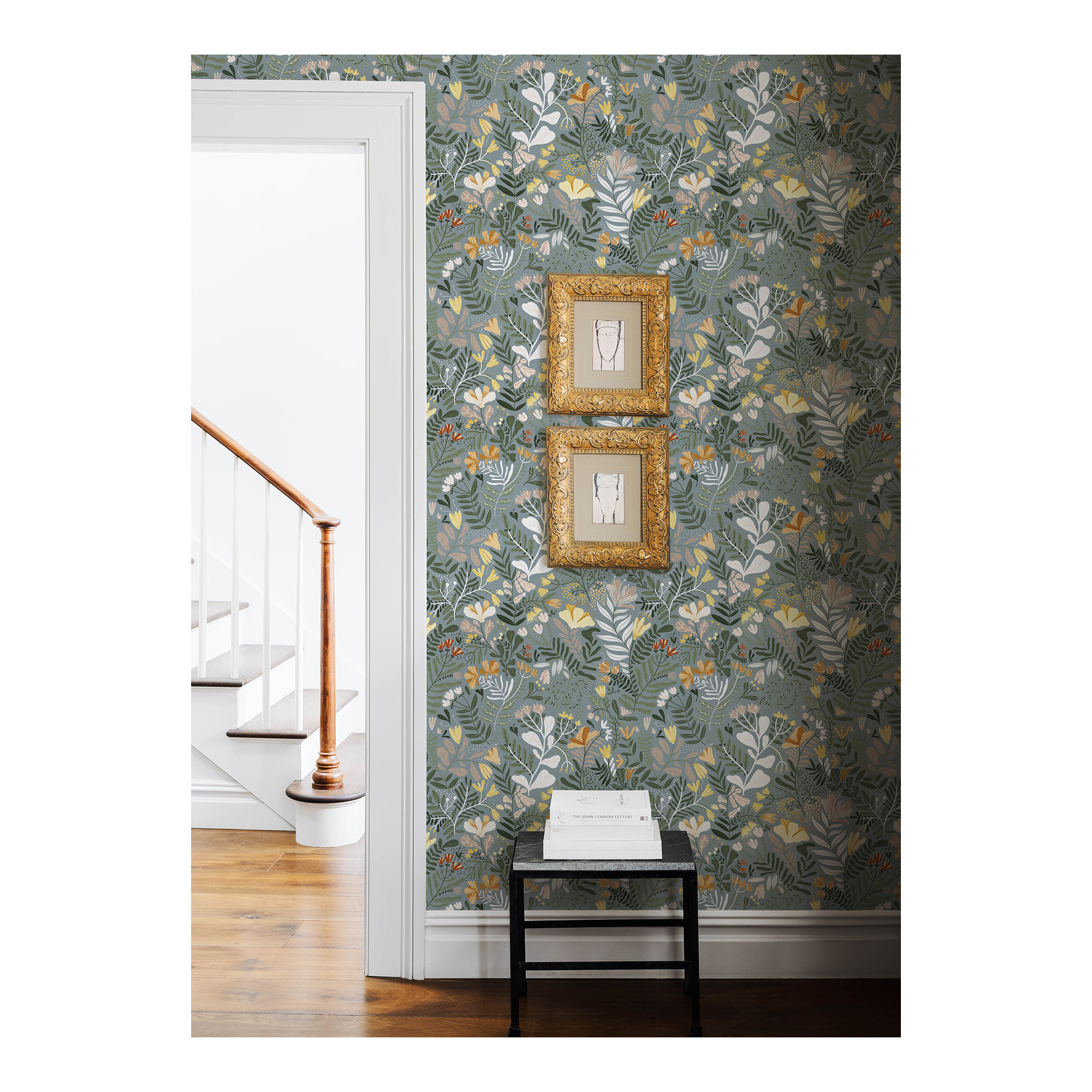 Kathryn Wallpaper, Green/Yellow/Cream