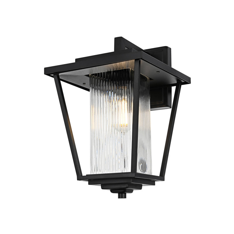 Musson Outdoor Wall Sconce in Black, 15.5" H x 10" W x 11" D