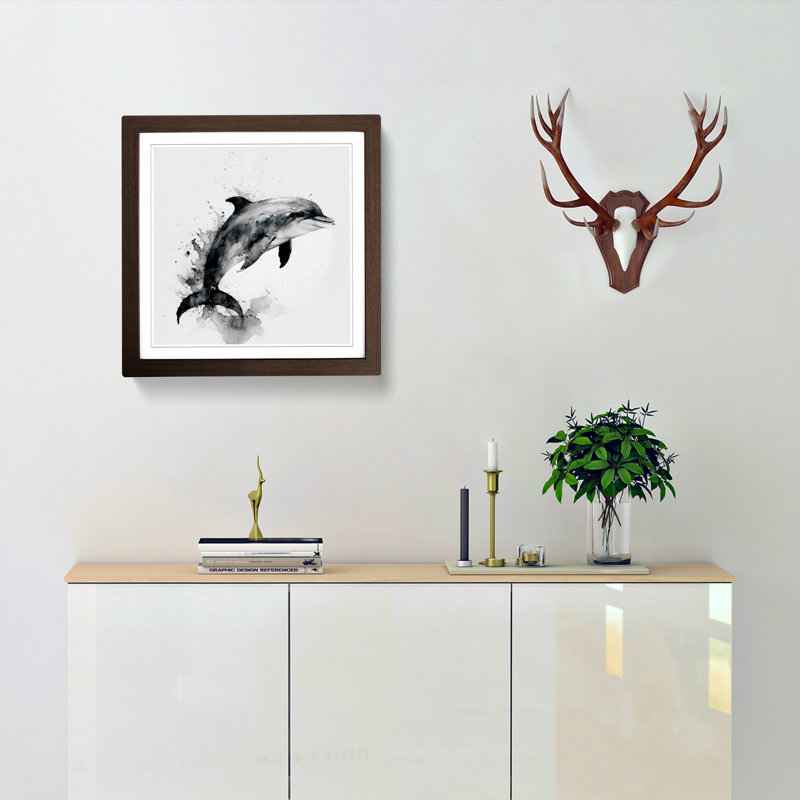Single Picture Frame Print on Wood, Walnut
