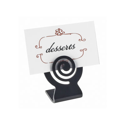 Black Swirl Menu / Card Holder - 2" x 2 1/2"