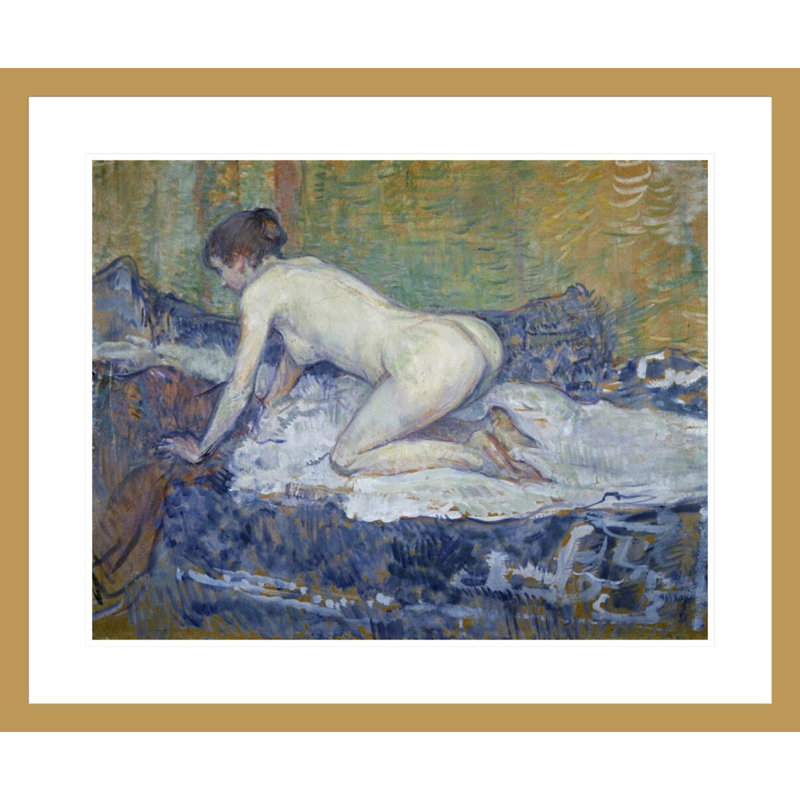 «Headed Nude Crouching» par Henri de Toulouse-Lautrec, impression giclée encadrée, H 23,5 po x l 28,32 po