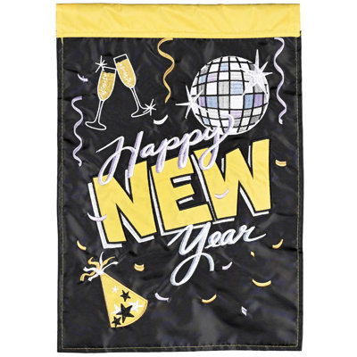 Boule disco Garden Flag Happy New Year