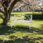 Banc de parc en métal avec dossier floral et siège à lattes
