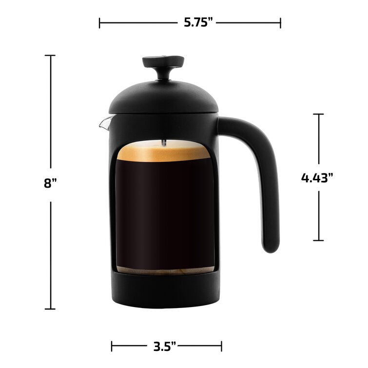 Ovente French Press Coffee Tea Expresso Maker, 34 oz - Black
