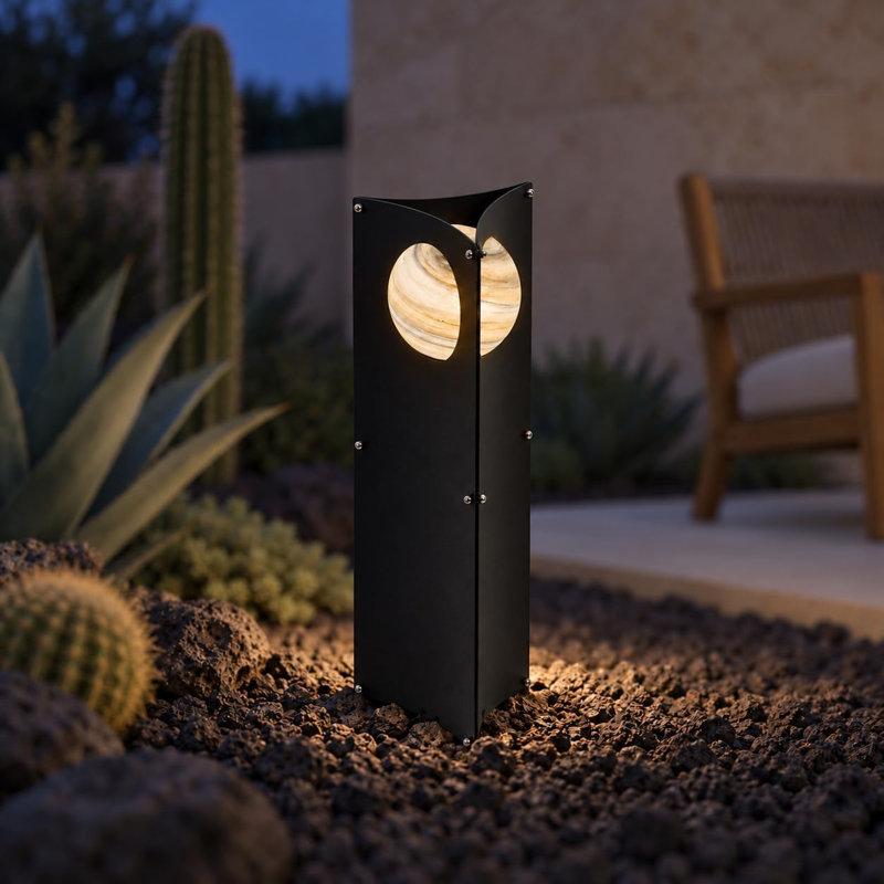 Quankoach Globe Outdoor Bollard Light 60cm