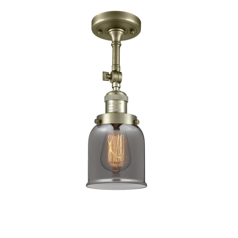 Bell - 1 Light 8" Sconce, Antique Brass, Plated Smoked, No Bulb Included