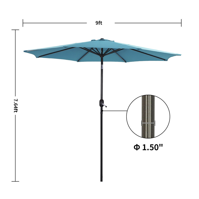 Parasol de marché octogonal 9 pi Riya, Turquoise