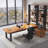 Light yellow L-Shaped Solid Wood desks-108304460-108304463