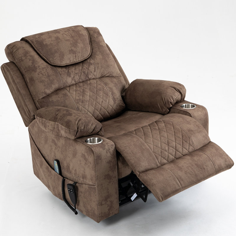 Fauteuil inclinable motorisé avec massage multifonctionnel, Brun