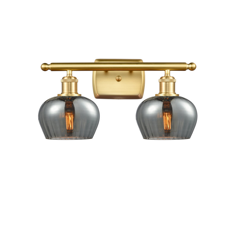 Éclairage de salle de bain à intensité variable 2 lumières Patrina, Fumée, Or satiné, Ampoule DEL 6 watts Vinage