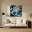 Art mural en métal bleu méduse nautique-1515266299