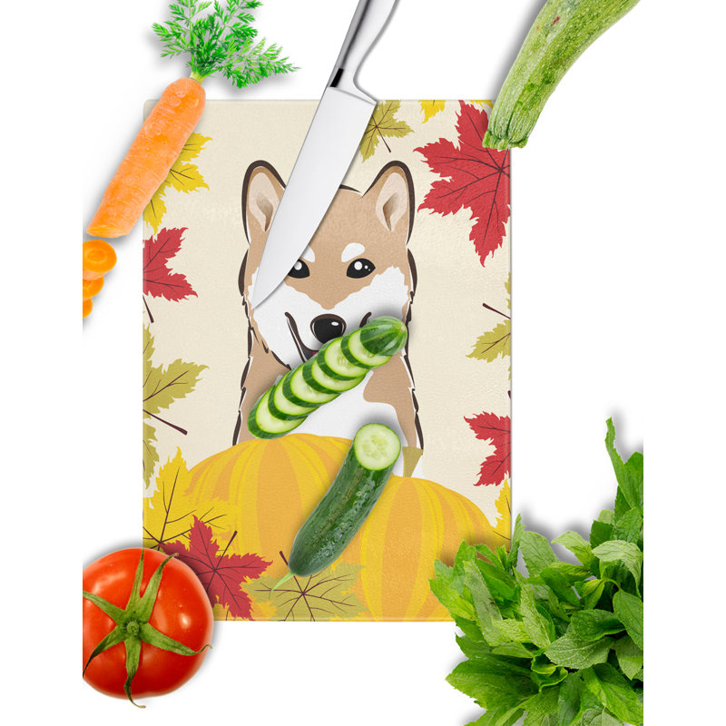 Planche à découper en verre trempé caroline de trésors, Shiba Inu
