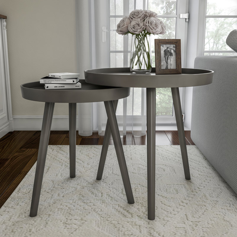 Tray Top Nesting Tables, Grey