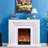 White Solid Wood Electric Fireplace-467549050-467549051