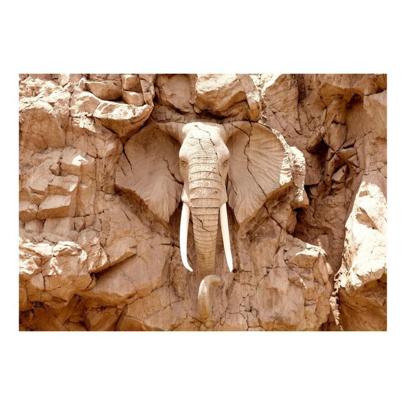 Murale pierre éléphant pelez et collez, L 38 po x L 27 po