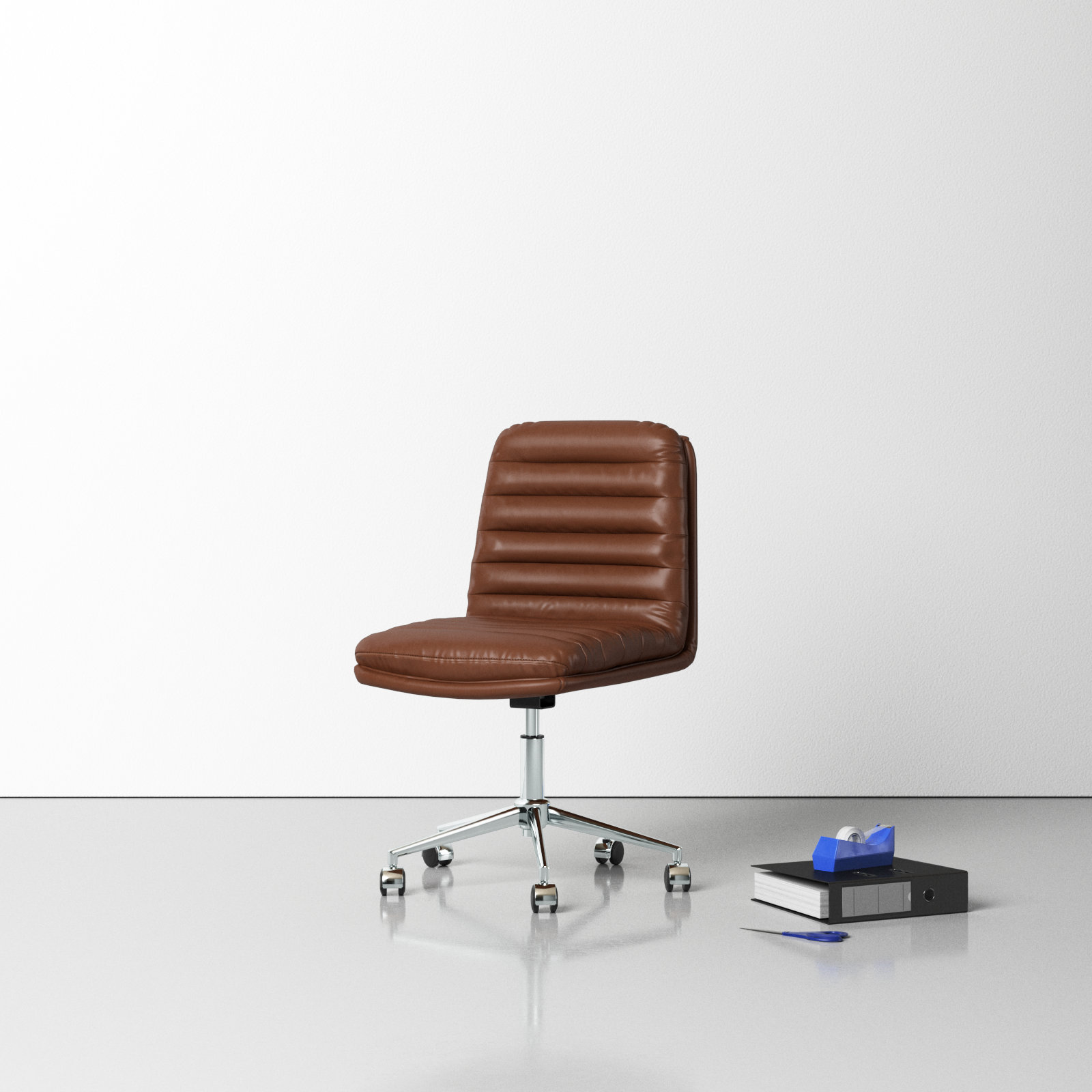 Ashia Swivel Office Chair, Brown