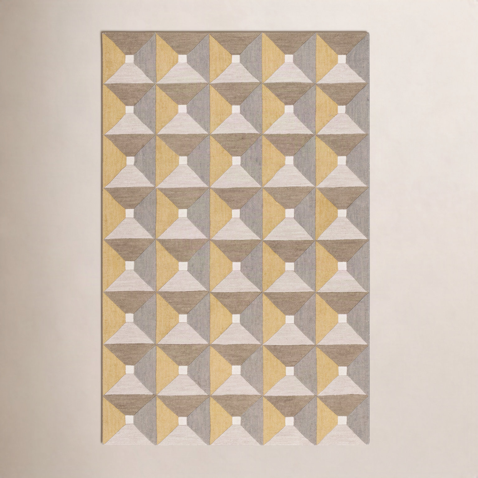 Gilderoy Gold Gray Hand-Tufted Wool Rug, Rectangle 4' x 6'