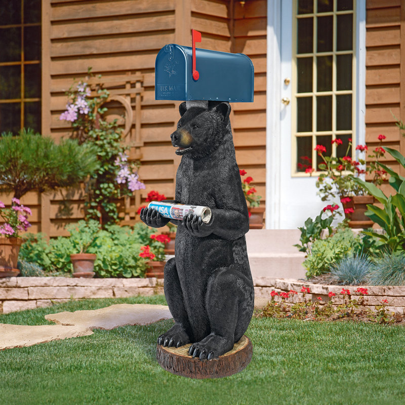 Postal Bear Mailbox Post Sleeve Statue