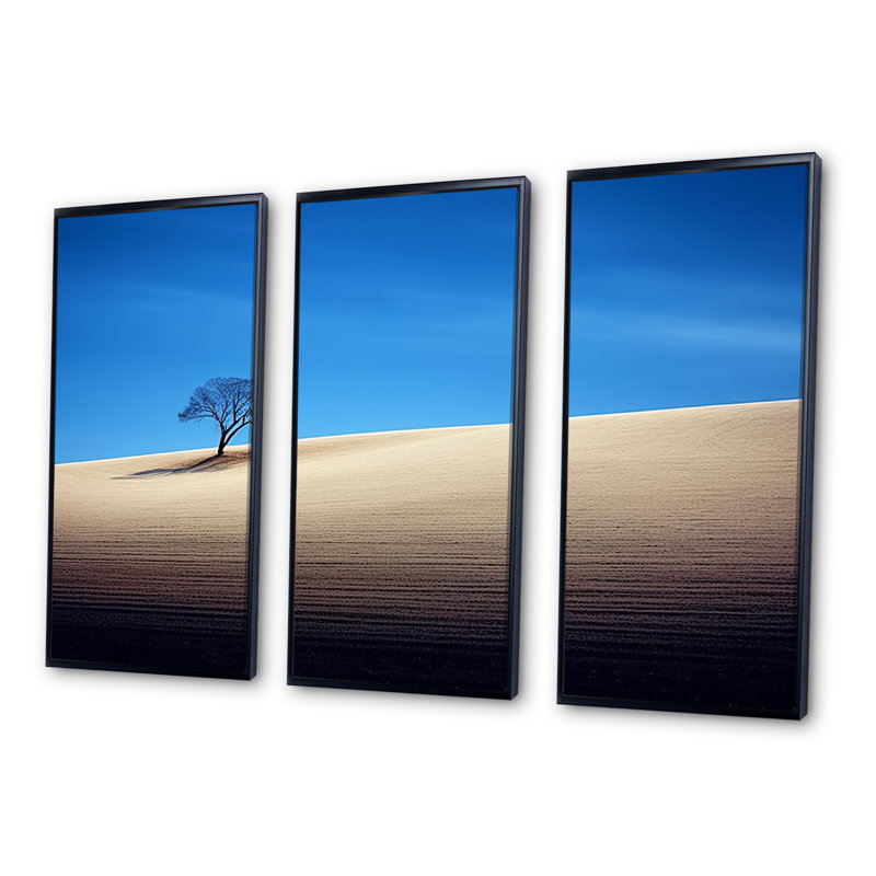 «Desert Tree Resistance Secret», ensemble d'art sur toile, Cadre flottant noir, H 28 po x l 36 po x P 1 po