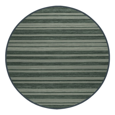 Tapis gris à rayures horizontales lavable à la machine