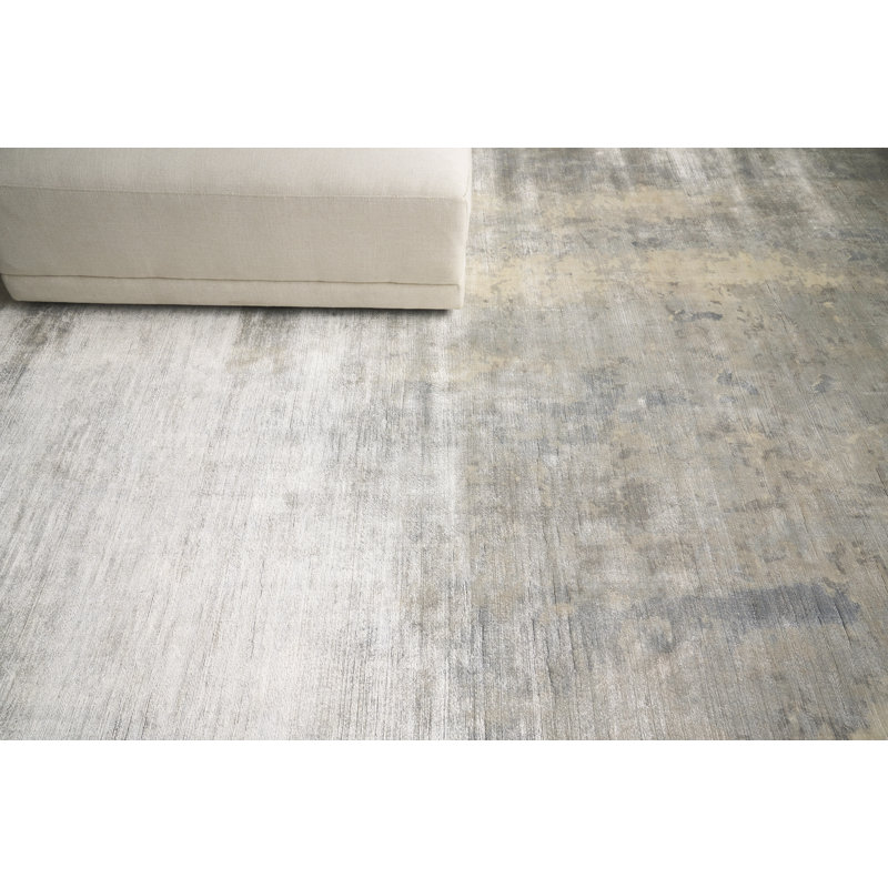 Koda Handmade Synthetic Silver/Blue/Brown Area Rug, Rectangle 12' x 17'4"