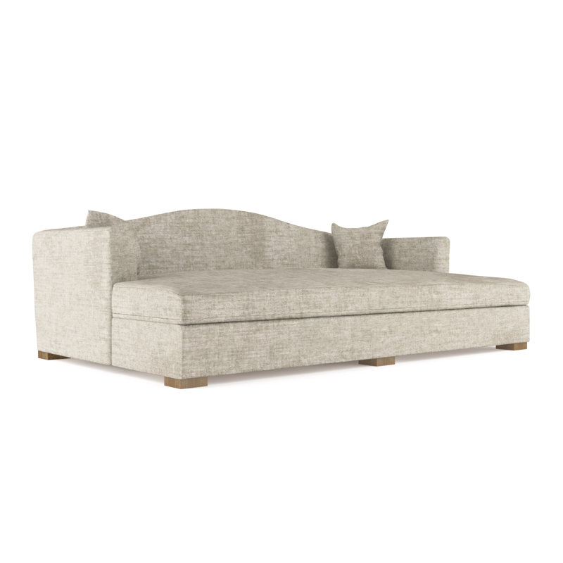 Horatio Camelback Taper Curved-Arm Daybed, Vintage Leather Pumice, Weathered