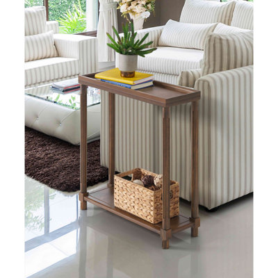 Tables de bout étroites avec tablette, ensemble de 2