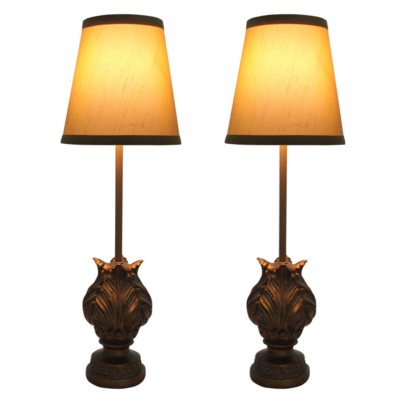 Ensemble de lampe buffet 18 po Shepherd"s, Base or Paris / abat-jour doré