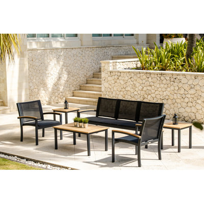 SoHo 40" Rectangle Teak Aluminum Outdoor Coffee Table