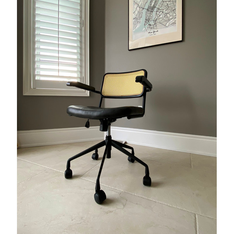 Chaise de bureau rembourrée en polyuréthane SEAT4U, Gris anthracite foncé