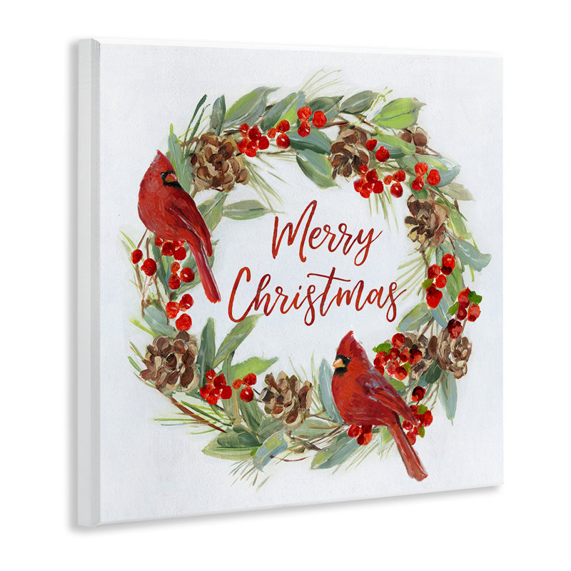 Cardinals & Merry Christmas, estampe numérique par Sally Swatland