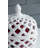 D8x9.5" White Ceramic Lidded Jar with Lattice Design