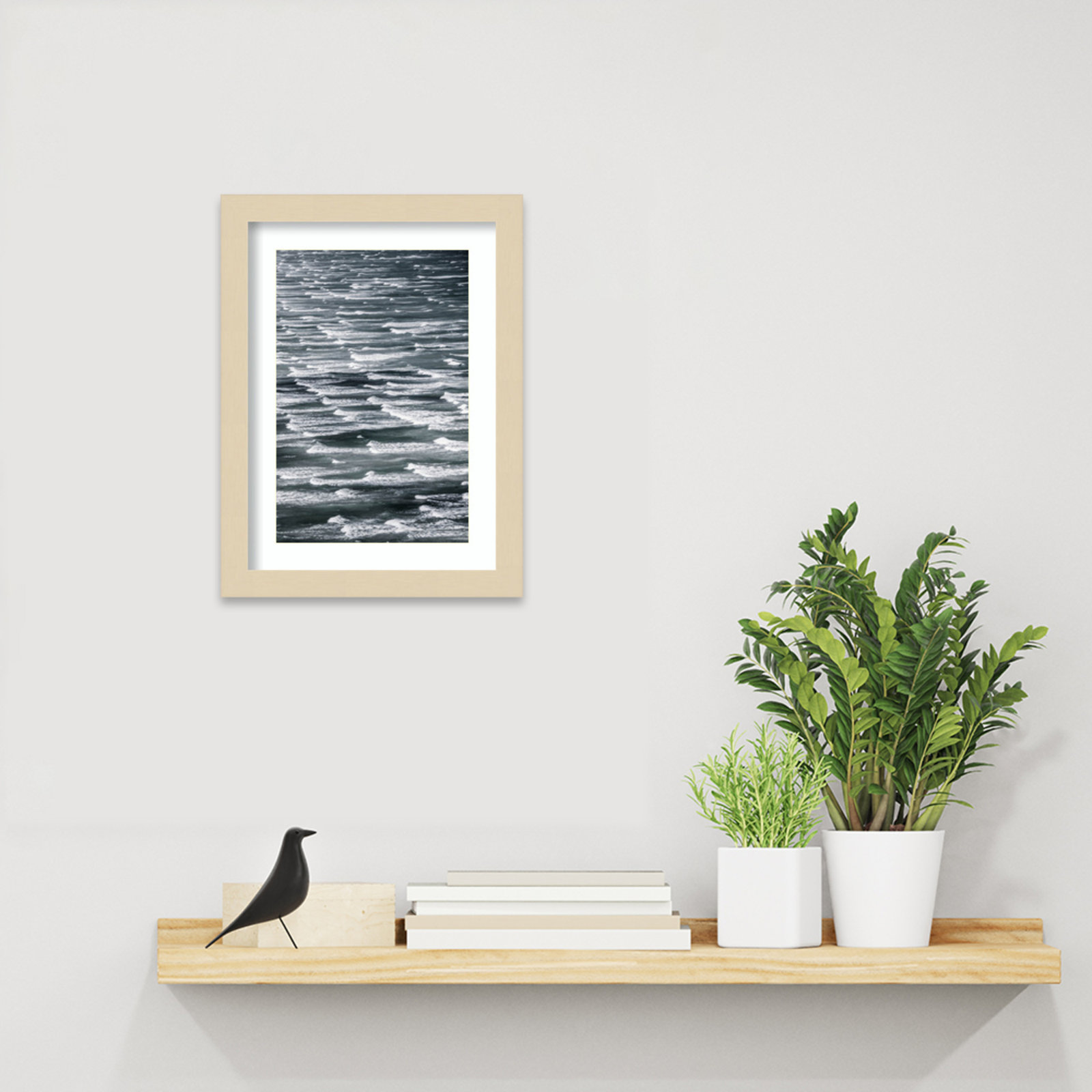 Daisey "Infinite Waves 02" Print, Brown Framed, 13" H x 10" W