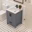Meuble-lavabo simple 24 po avec plateau en quartz blanc Rooh-101808845-101808846