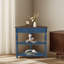 Table de bout à 3 niveaux, table d'appoint triangulaire en bois 33,8 po, pieds en bois massif-980871584