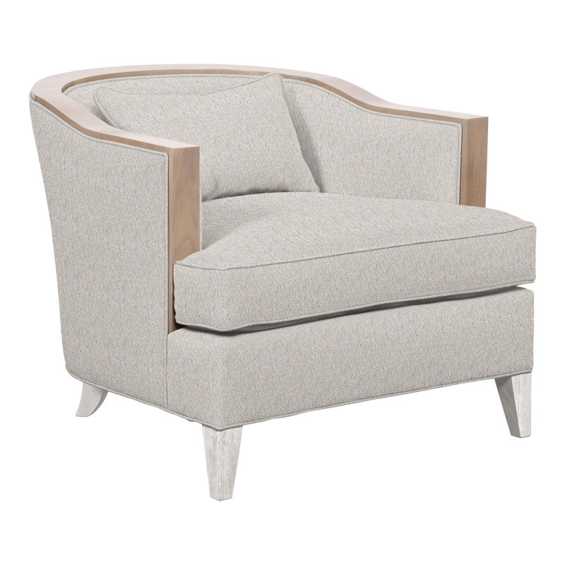 Thom Filicia Home Upholstered Barrel Chair, Casa Blanca, Navada Granite Crypton® Performance Fabric