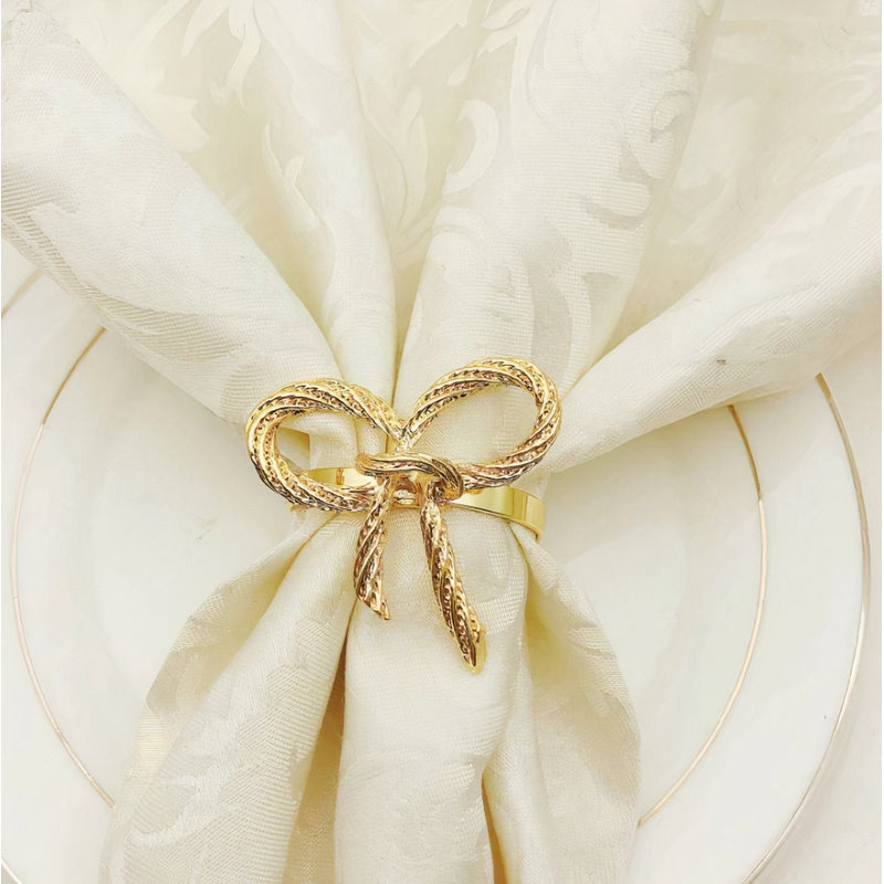 Rond de serviette Fresh Spring Bow, Or