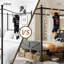 Lit à baldaquin avec lumières DEL et rangement pour tête de lit, cadre de lit de grange, cadre de lit avec lumières DEL, lit avec station de charge, aucun sommier nécessaire, assemblage facile-381841492-381841490