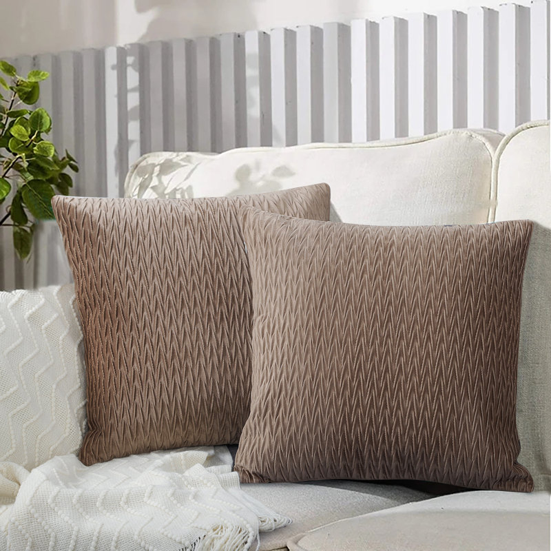 Modern & Contemporary Velvet Comforter, Queen Comforter + 4 Additional Pieces, Khaki