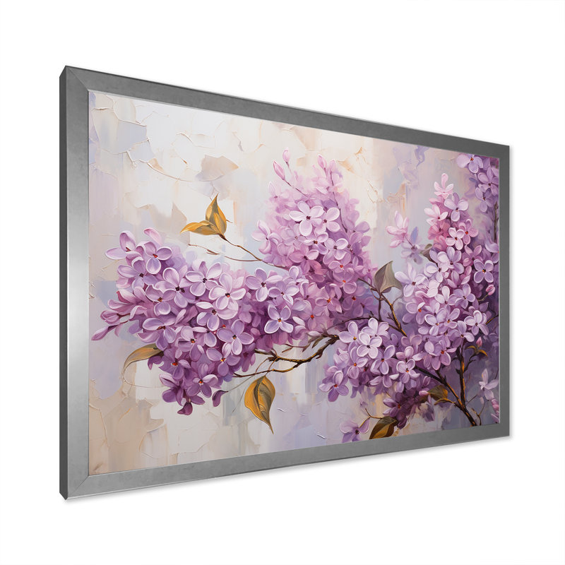 Pastel Lilac Dreams VI sur impression sur toile, Cadre simple argenté, H 16 po x l 32 po x P 1 po