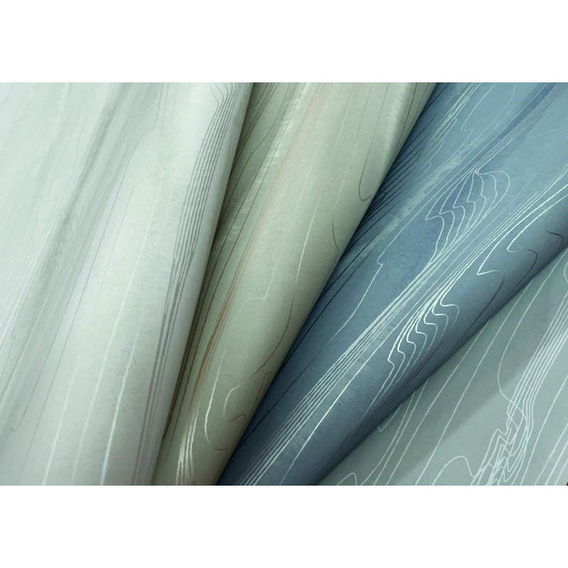 Rouleau de papier peint L 27 pi x l 27 po Dunkirk, Bleu / argent