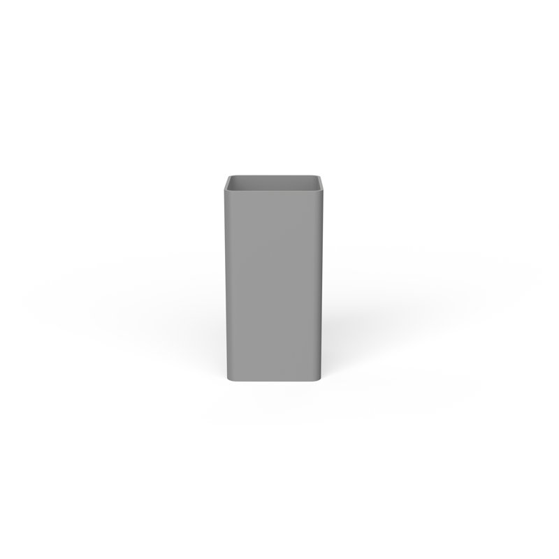 Badeloft Square Stone Resin Freestanding Pedestal Bathroom Sink SB-01-MGRY in Matte Gray, Matte Gray