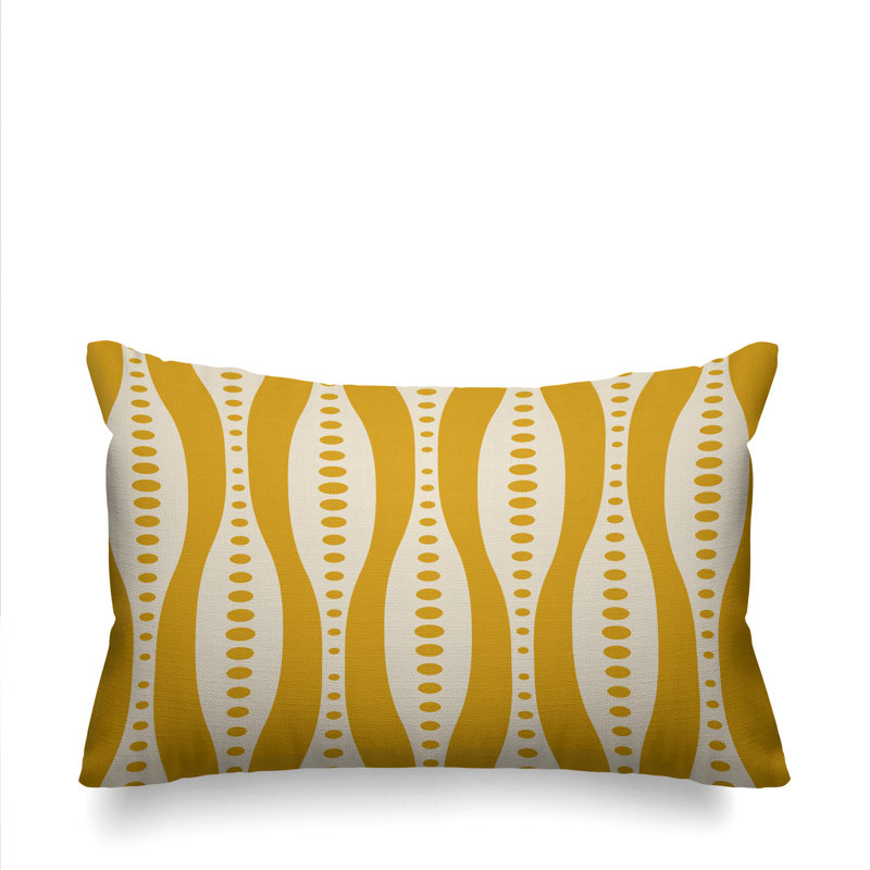 Housse et insert pour oreiller rectangulaire d'extérieur Claiborn, Jaune