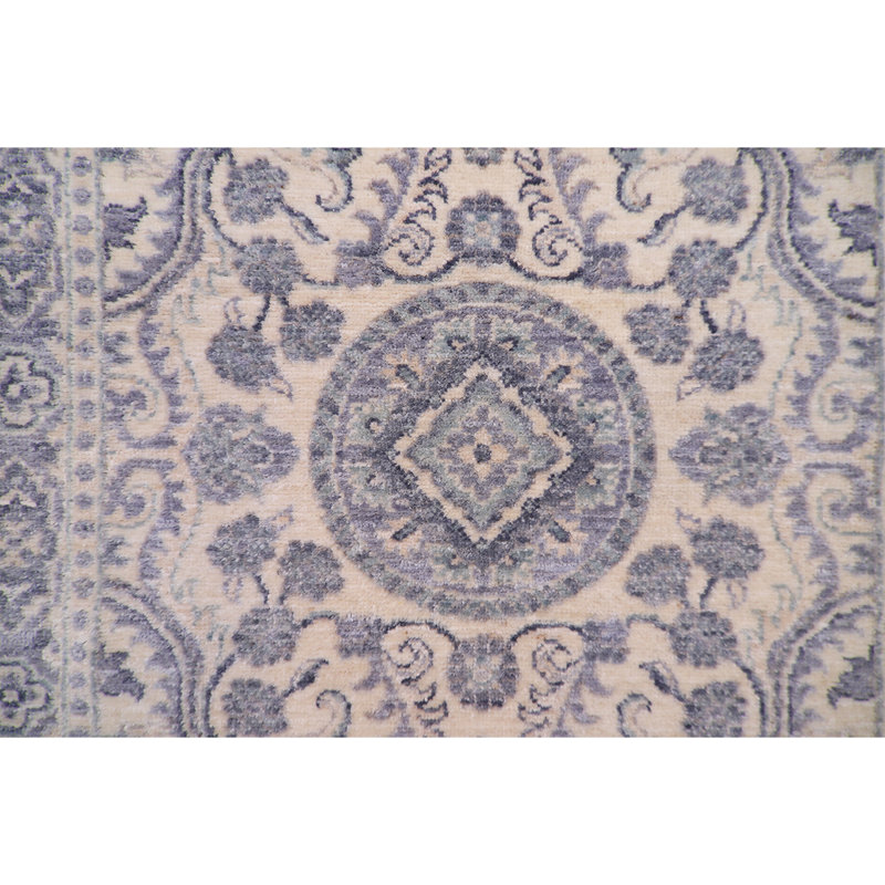 Tapis ivoire / gris noué à la main de haute qualité Ziegler 3000