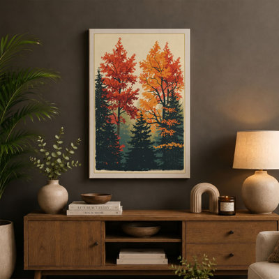 Autumn Woodland Layers Rustic - Wrapped Canvas