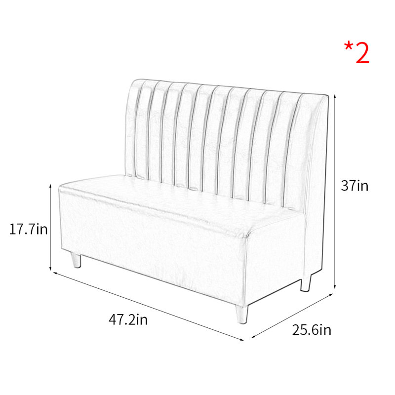 Banc rembourré simple en similicuir, Blanc cassé