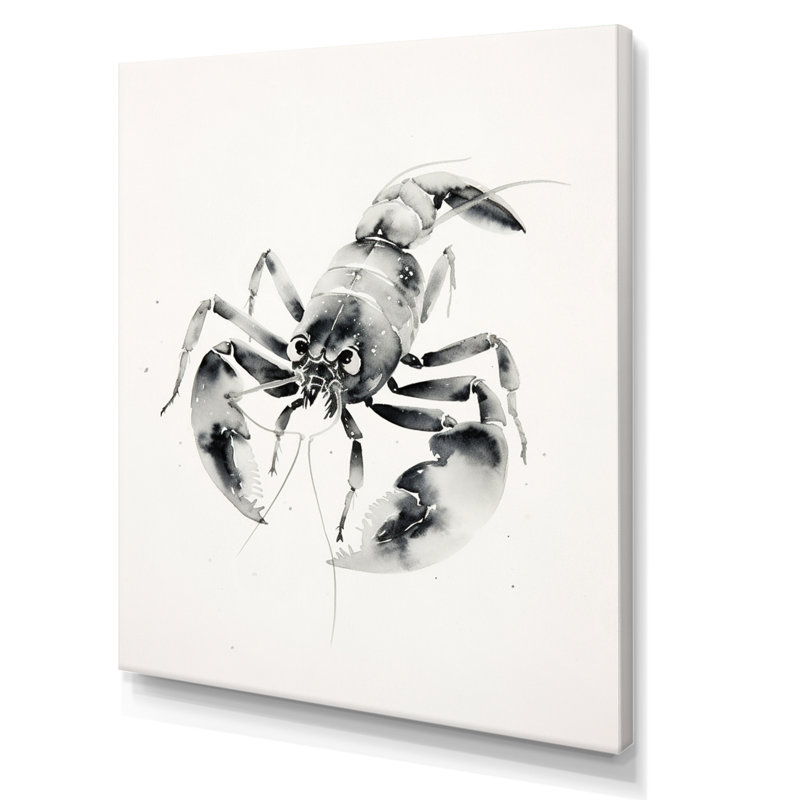 «Bionca Asian Art Crayfish Sumi», reproduction sur toile, H 20 po x l 12 po x P 1 po, Toile tendue